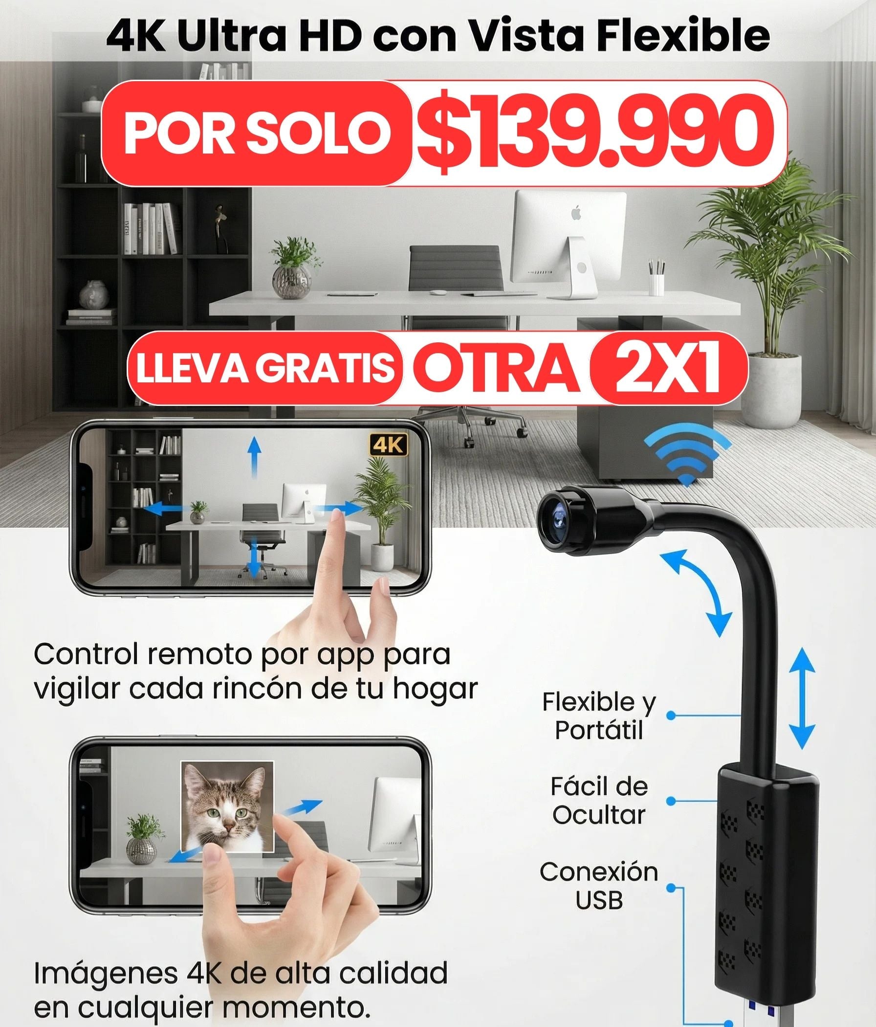 PACK DE 2 x 1 - MiniCAM WIFI 4K