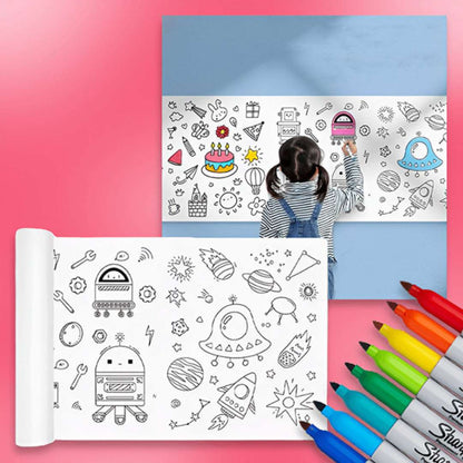 FunPaint® - LIENZO BORRABLE INFINITO PARA PINTAR CON ADHESIVO (niños de 1 a 8 años)
