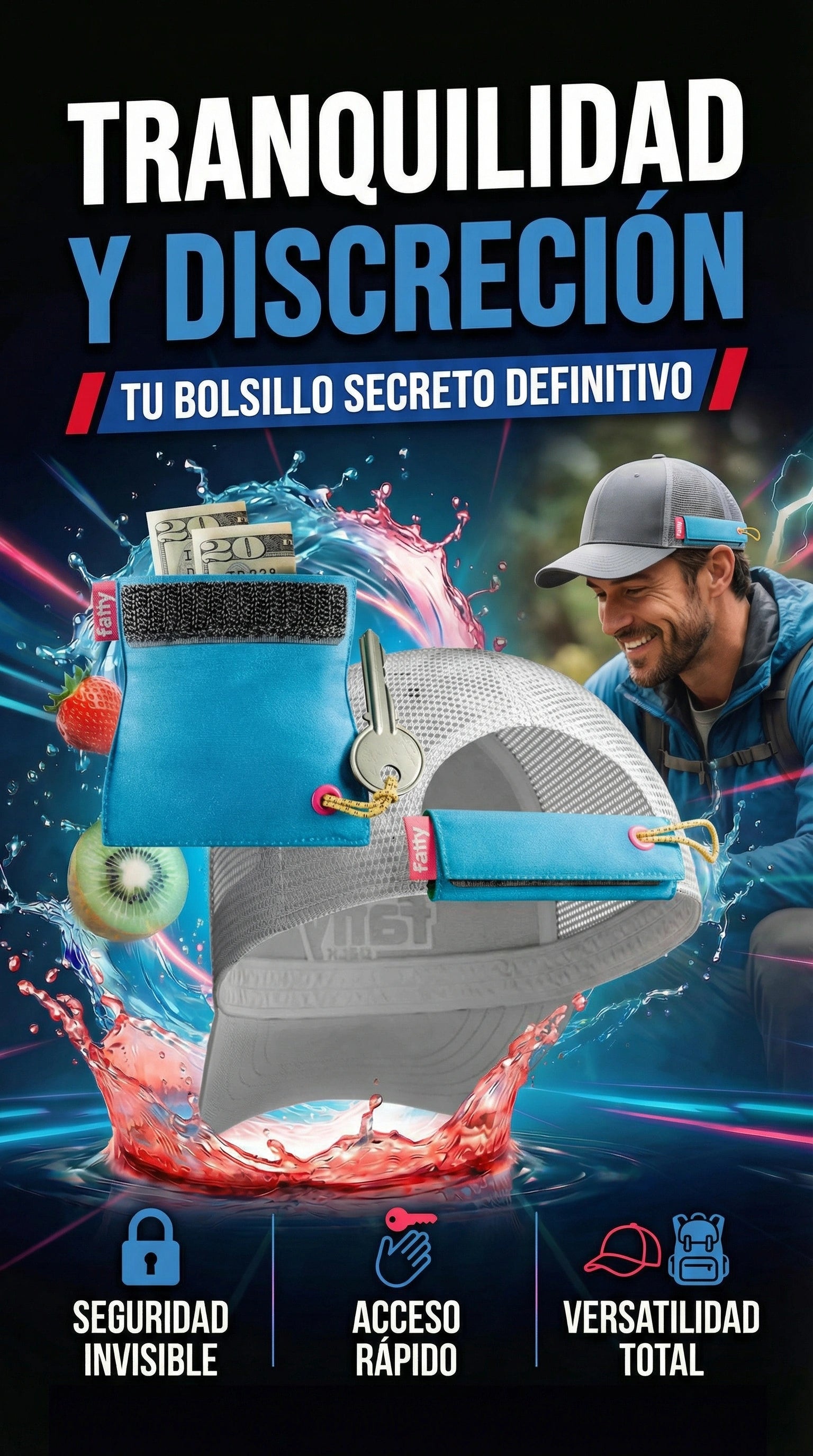 Fanny pack para gorra