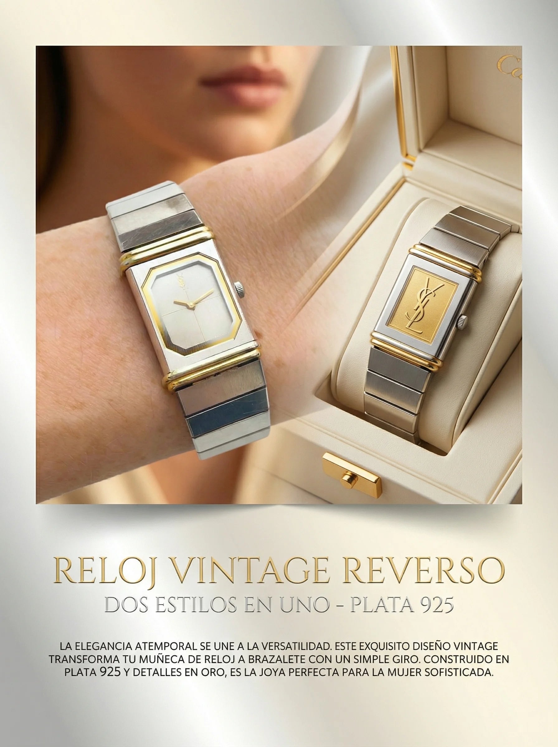 RELOJ VINTAGE YSL - PLATA 925