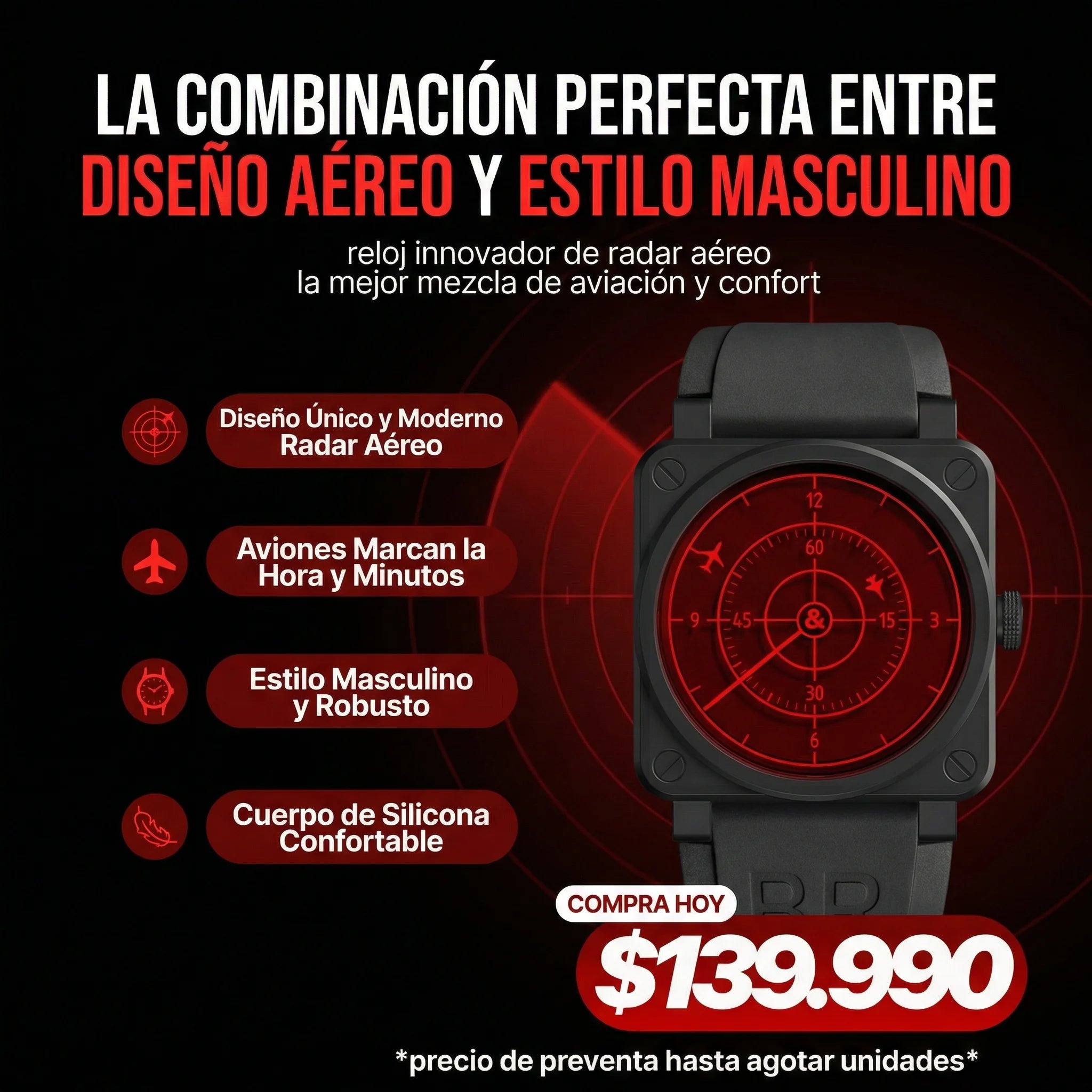 RELOJ DE RADAR ÁEREO