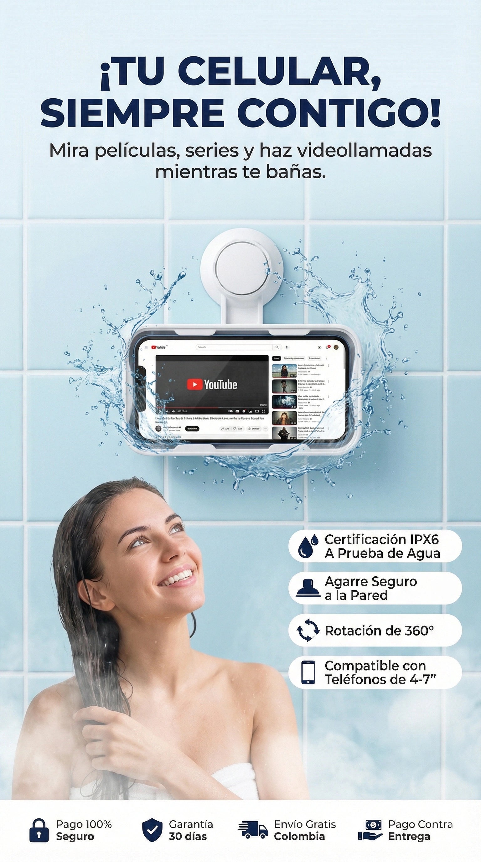 Funda de celular para ducha
