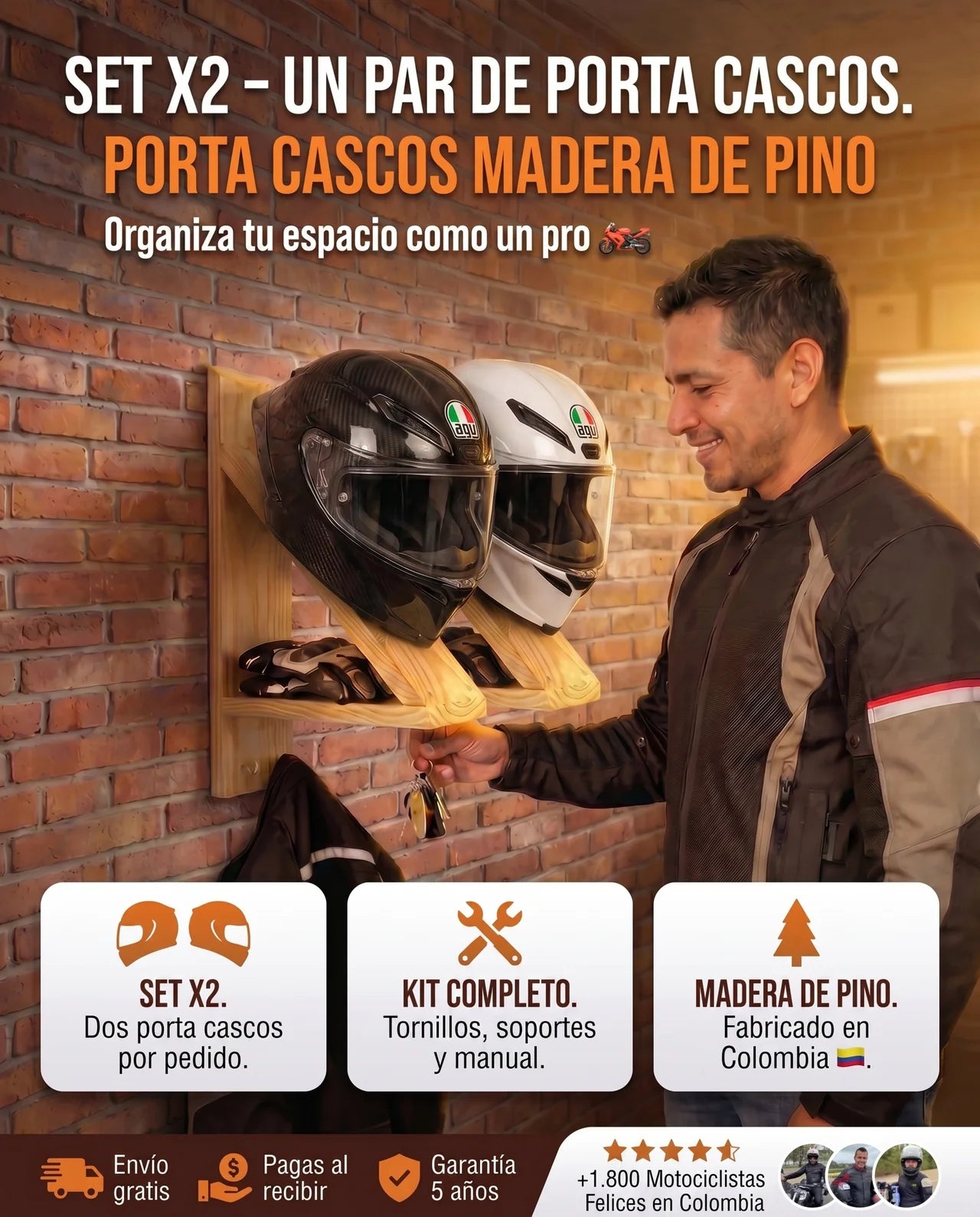 PAGUE 1  LLEVE 2 - SOPORTE CASCOS