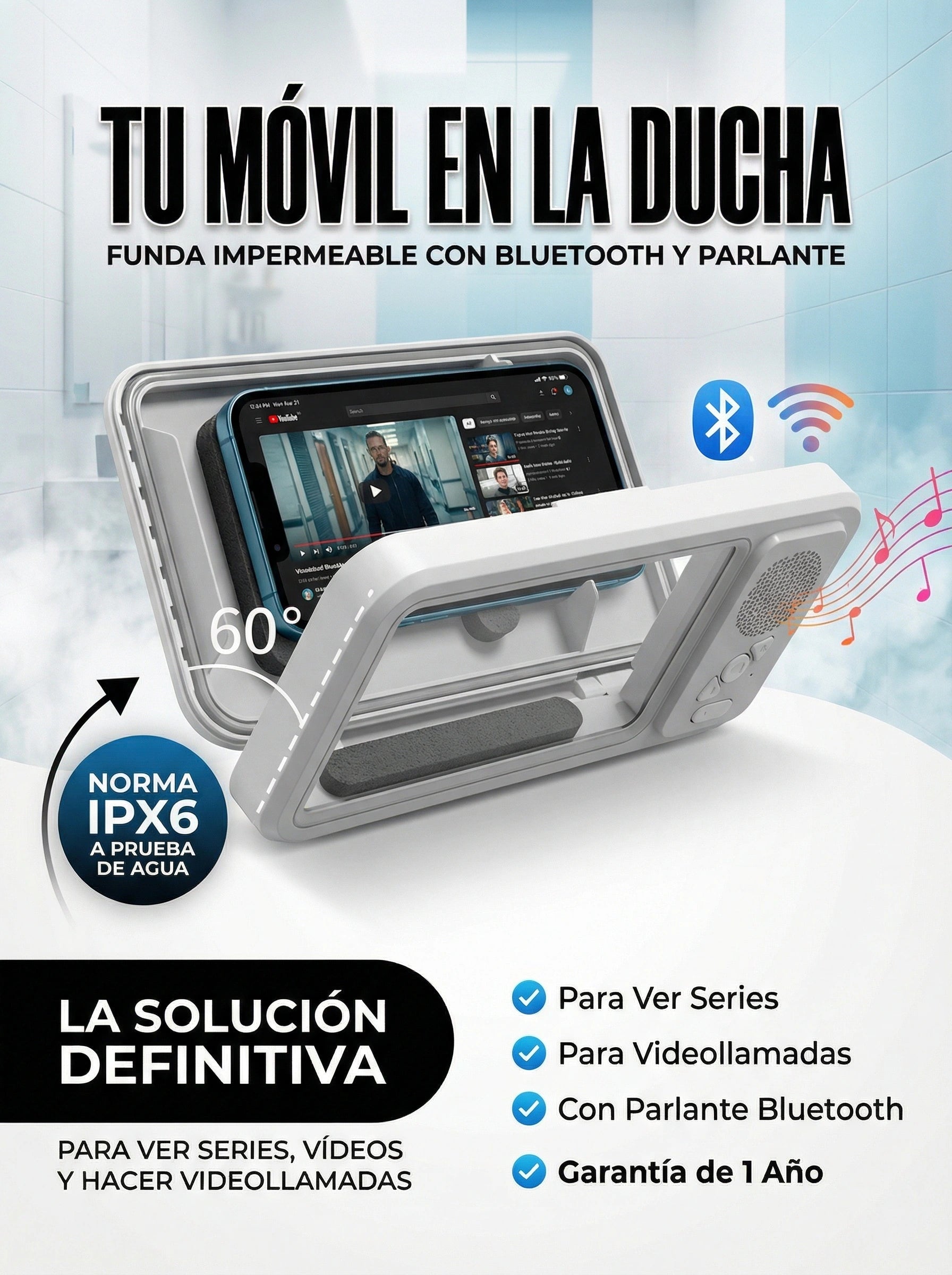 Funda impermeable para ducha