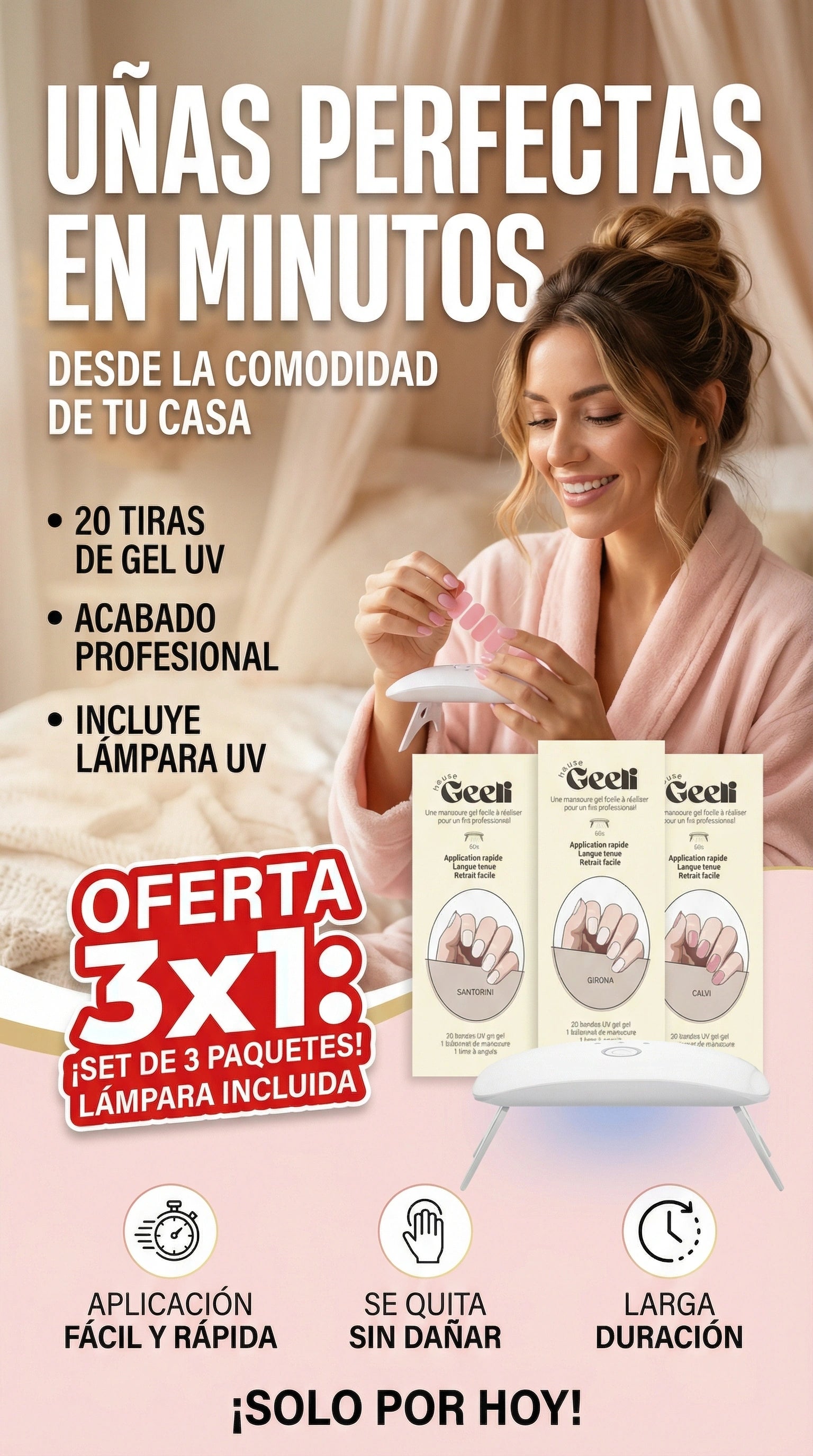 Uñas acrilicas instantaneas x3